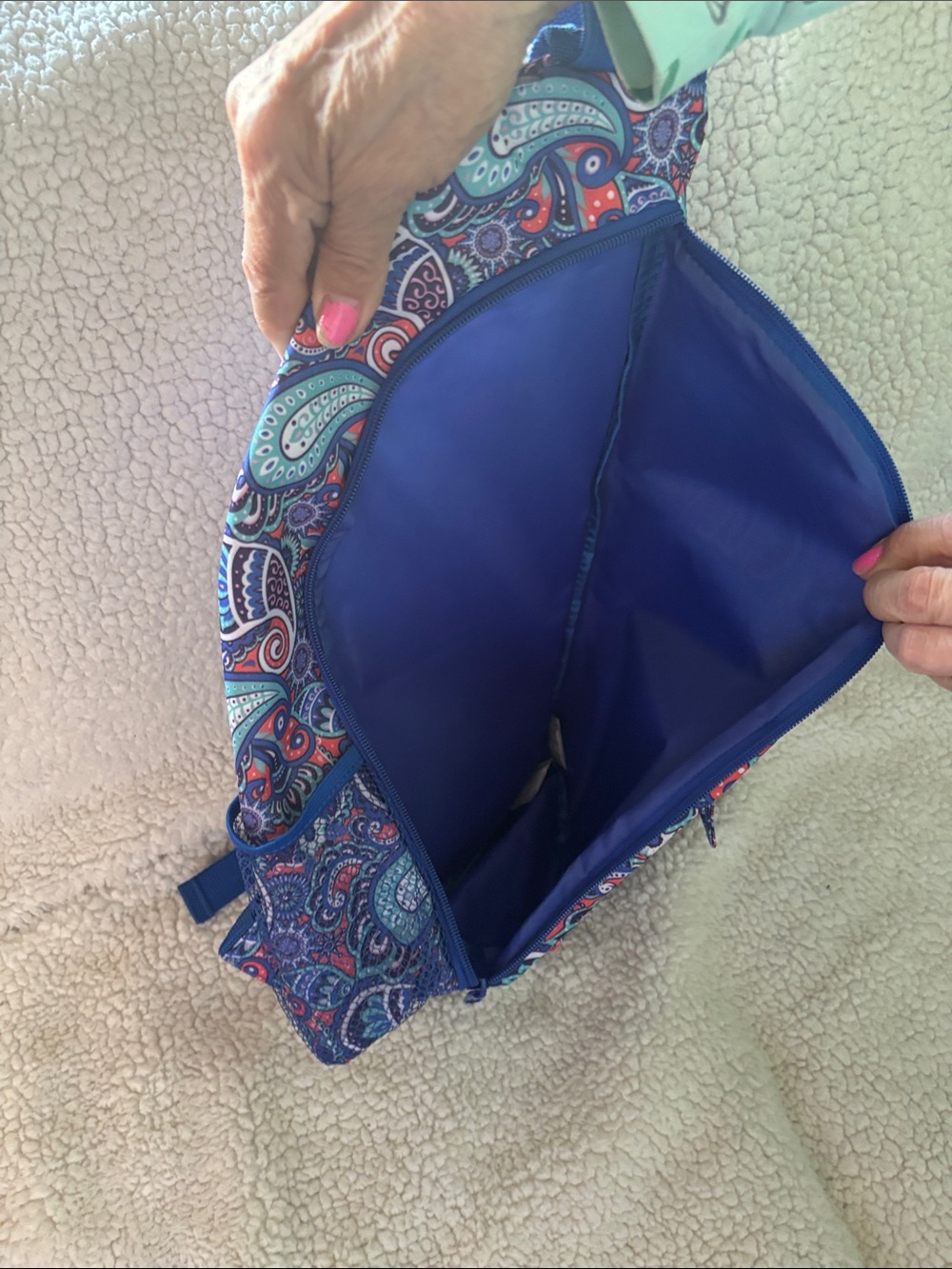 Simply Southern Paisley Sling Bag - Blue/Teal/Coral - Picture 5 of 5